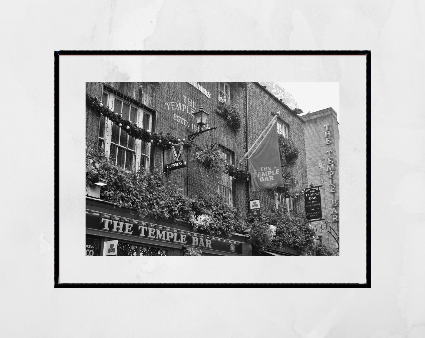 Temple Bar Art Irish Pub Black And White Print Dublin Photography