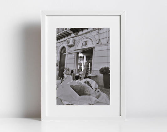 Brioche con Gelato Sicily Black And White Photography Print