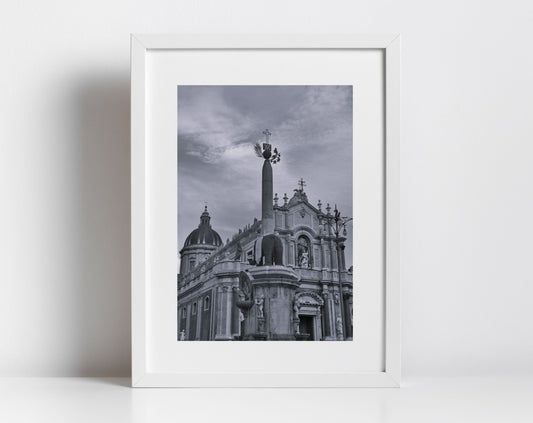 Catania Sicily Black And White Photography Print