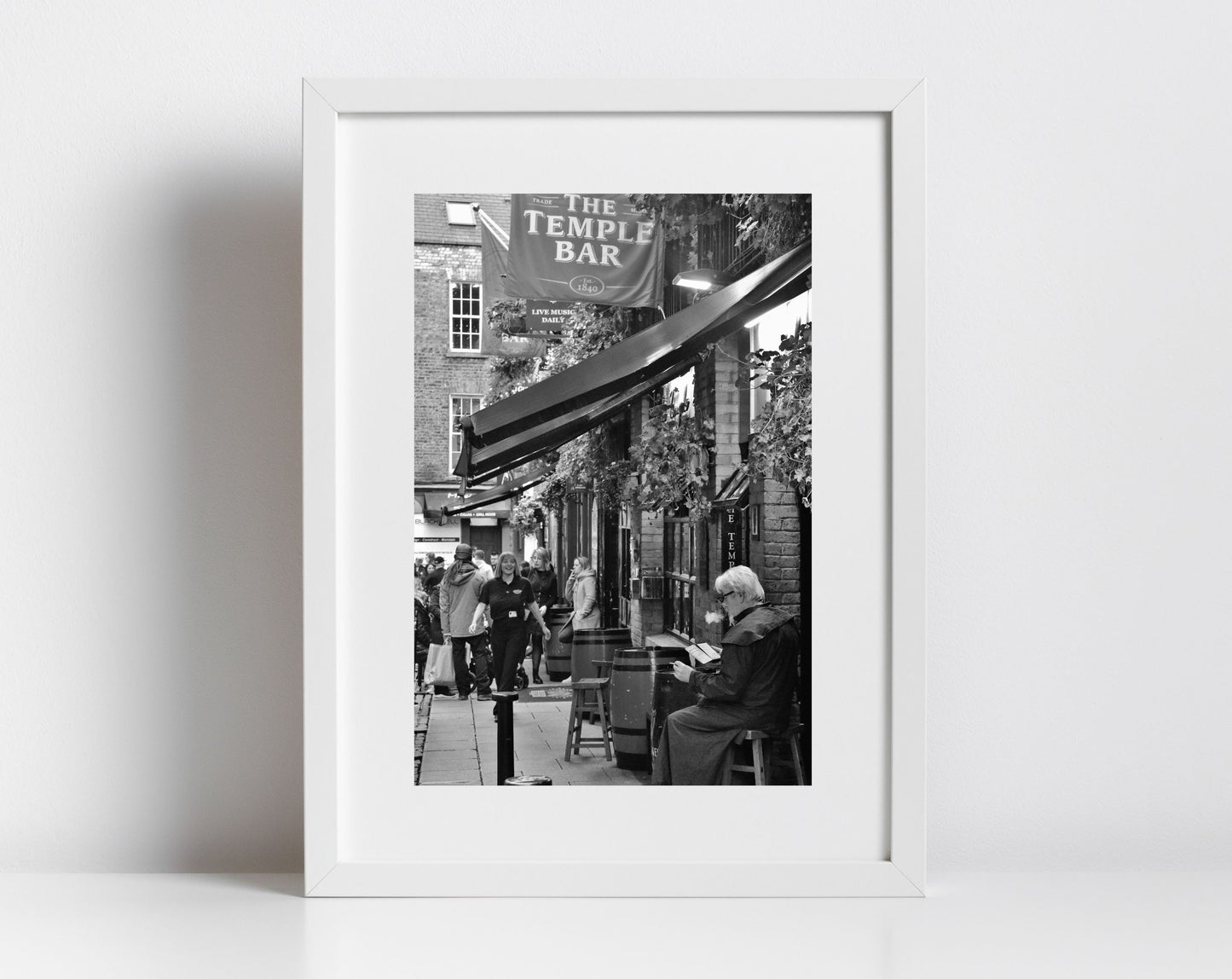 Temple Bar Art Irish Pub Decor Dublin Black And White Photography