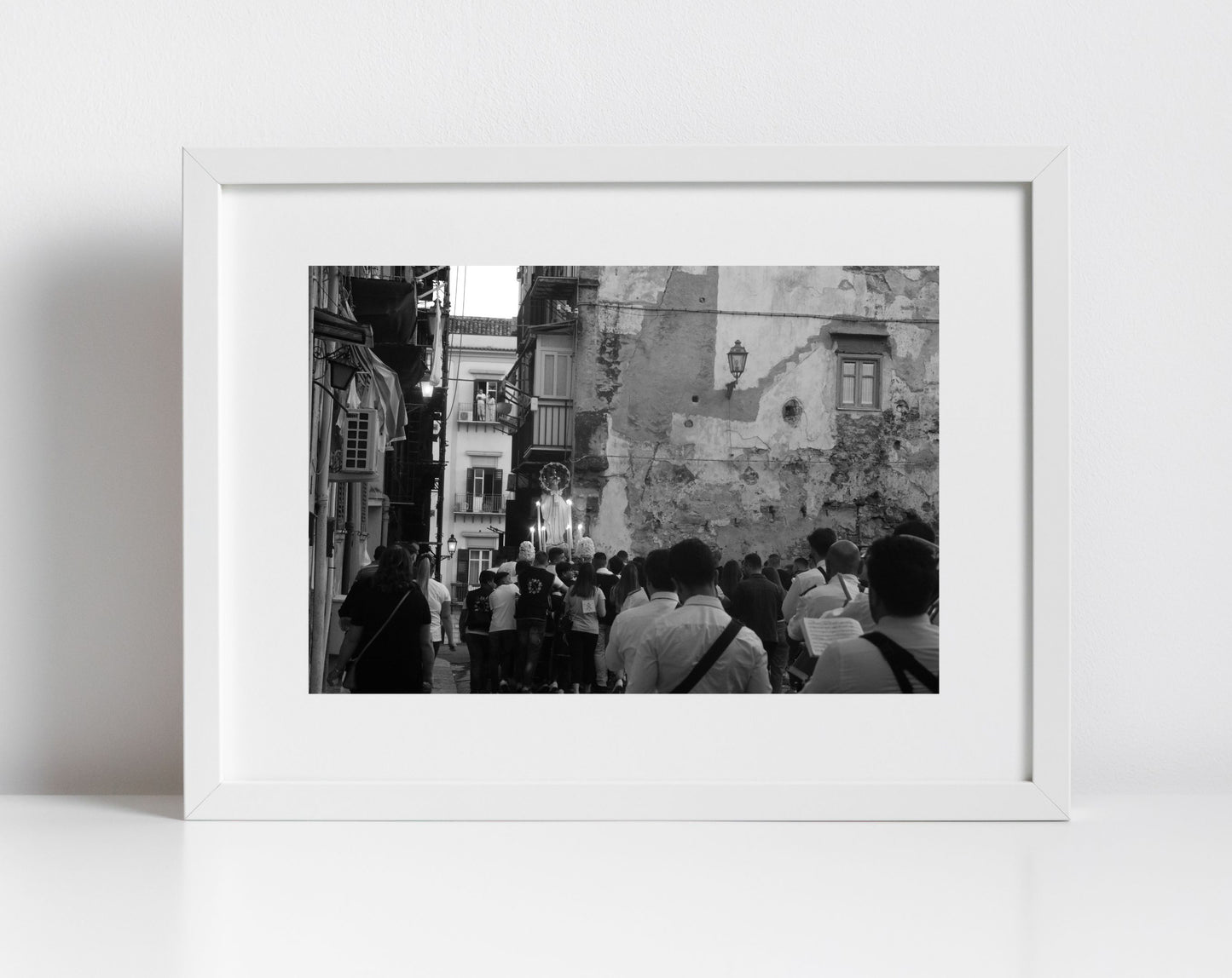 Palermo Sicily Black And White Print Italy Street Photography Catholic Art