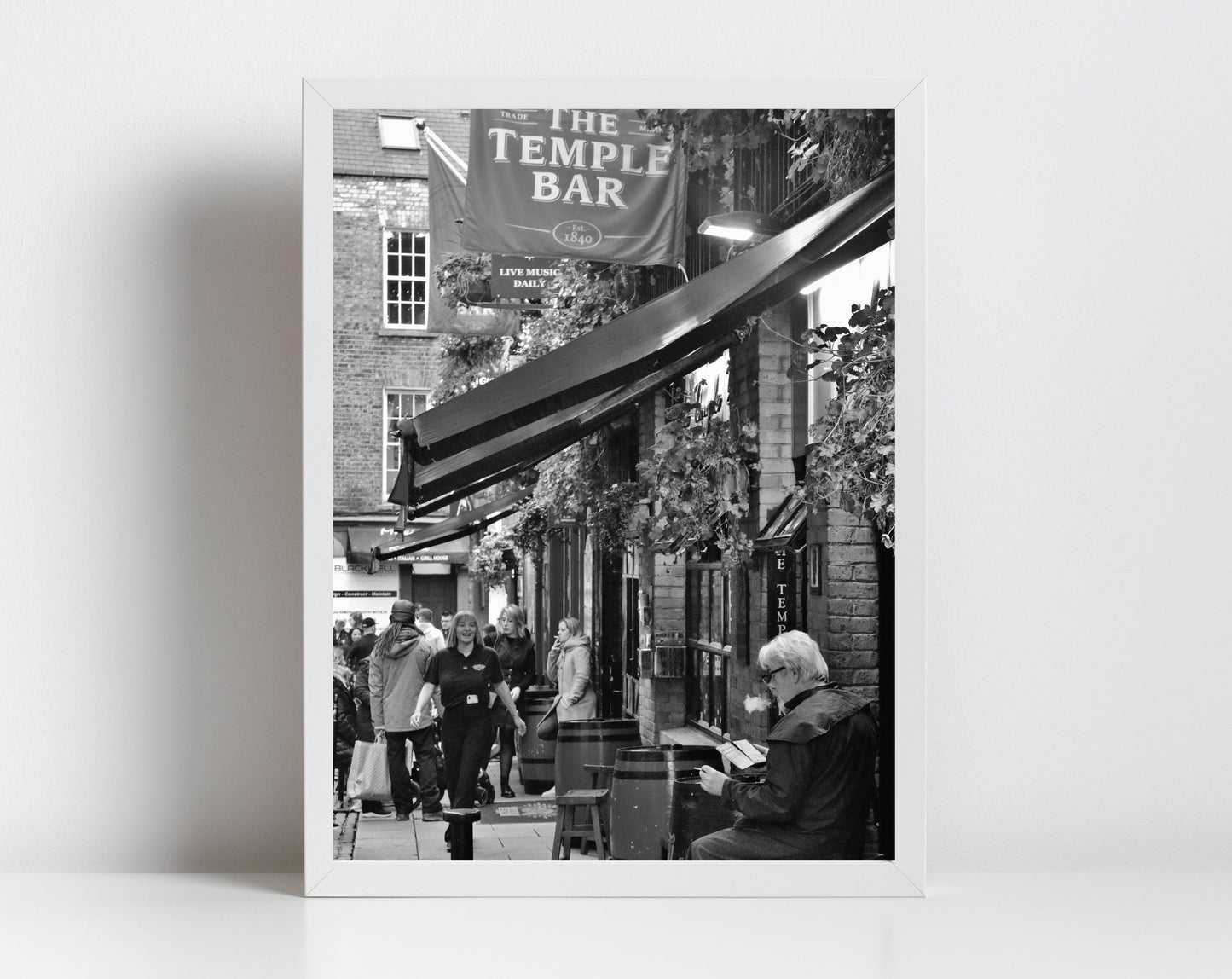 Temple Bar Art Irish Pub Decor Dublin Black And White Photography