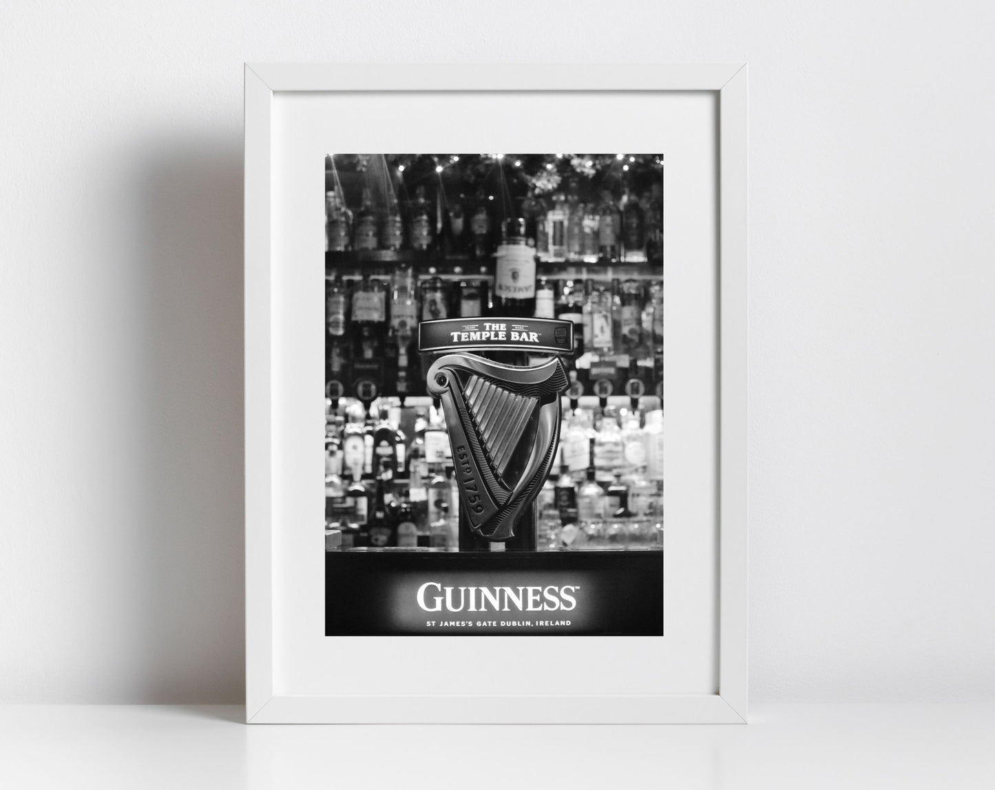 Guinness Poster Temple Bar Art Irish Pub Black And White Print