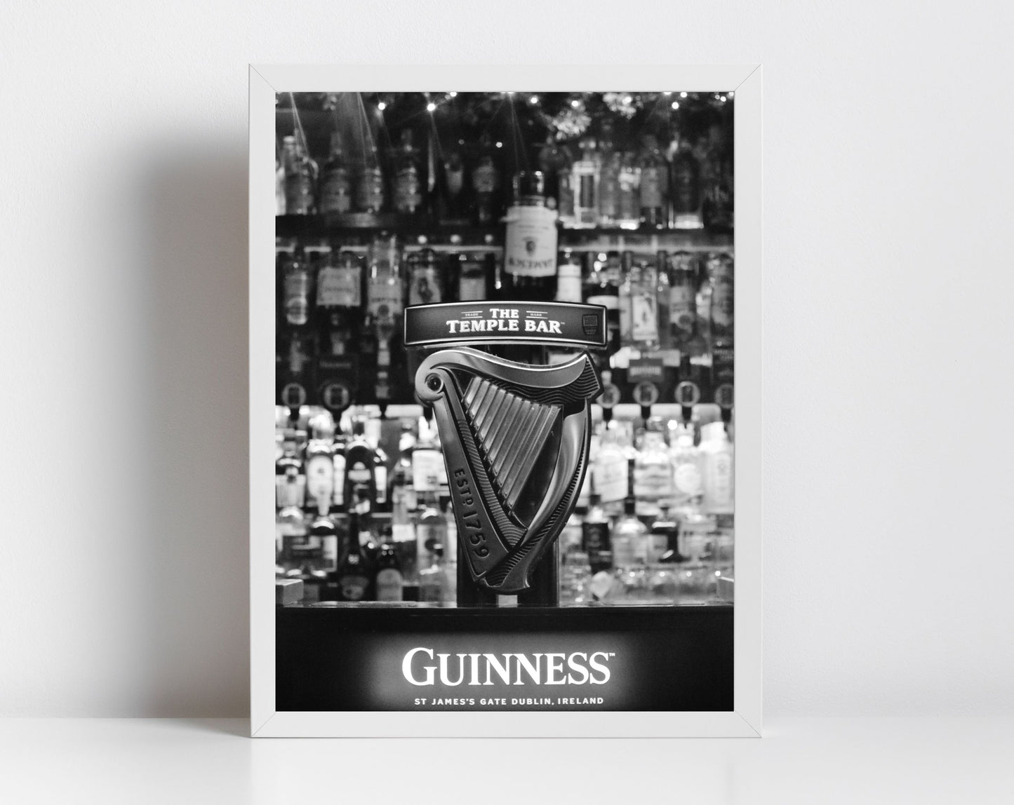 Guinness Poster Temple Bar Art Irish Pub Black And White Print