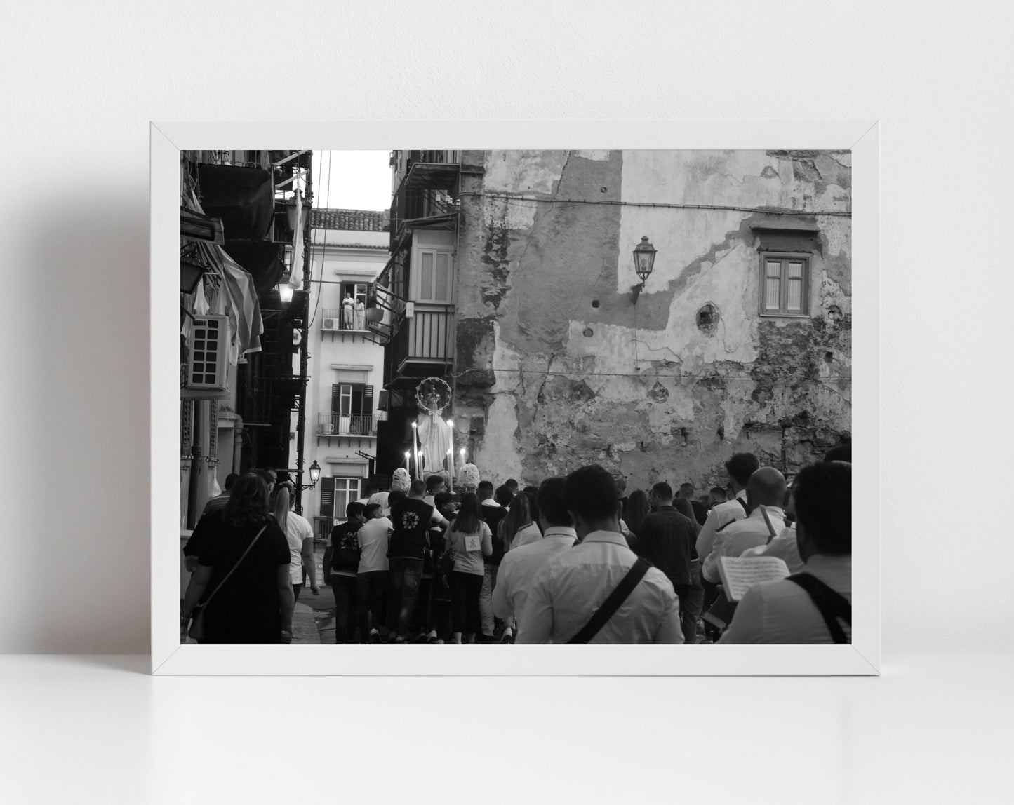 Palermo Sicily Black And White Print Italy Street Photography Catholic Art