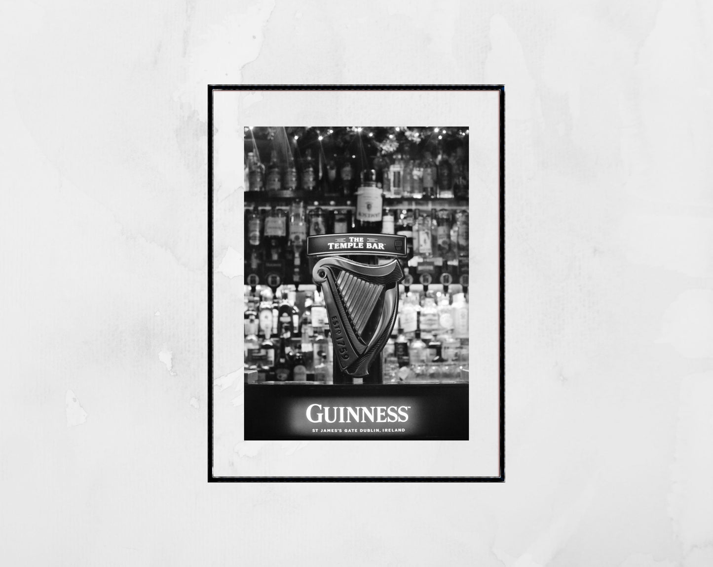 Guinness Poster Temple Bar Art Irish Pub Black And White Print