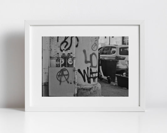 Anarchist Poster Catania Sicily Street Black And White Photography Print