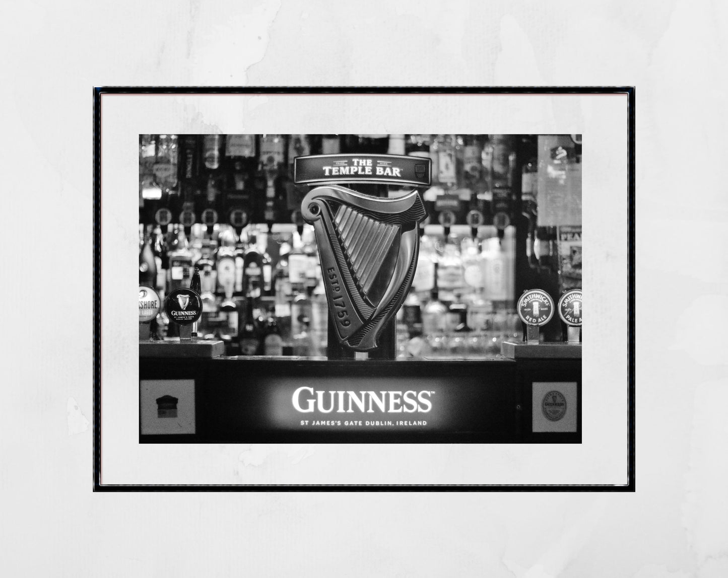 Guinness Poster Irish Pub Black And White Print Temple Bar Art