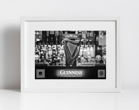 Guinness Poster Irish Pub Black And White Print Temple Bar Art