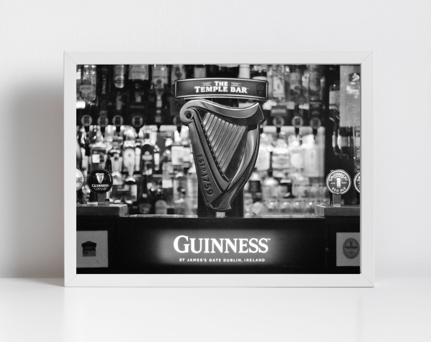 Guinness Poster Irish Pub Black And White Print Temple Bar Art