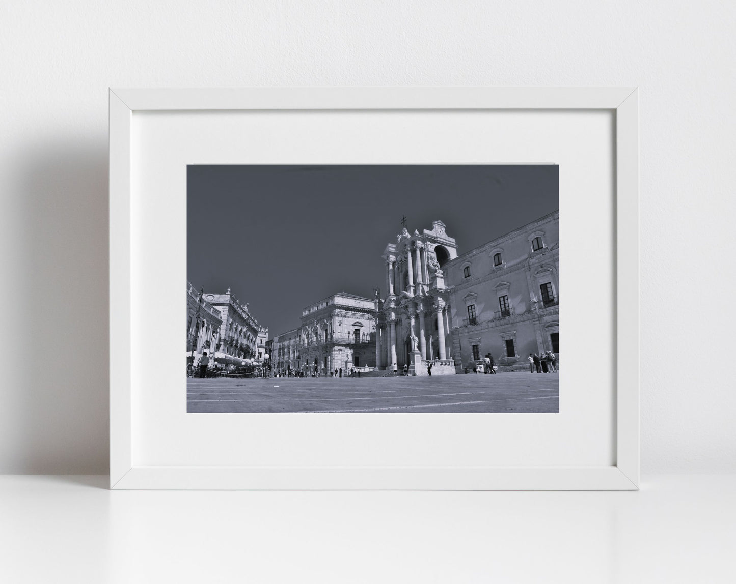 Piazza Del Duomo Syracuse Black And White Photography Print