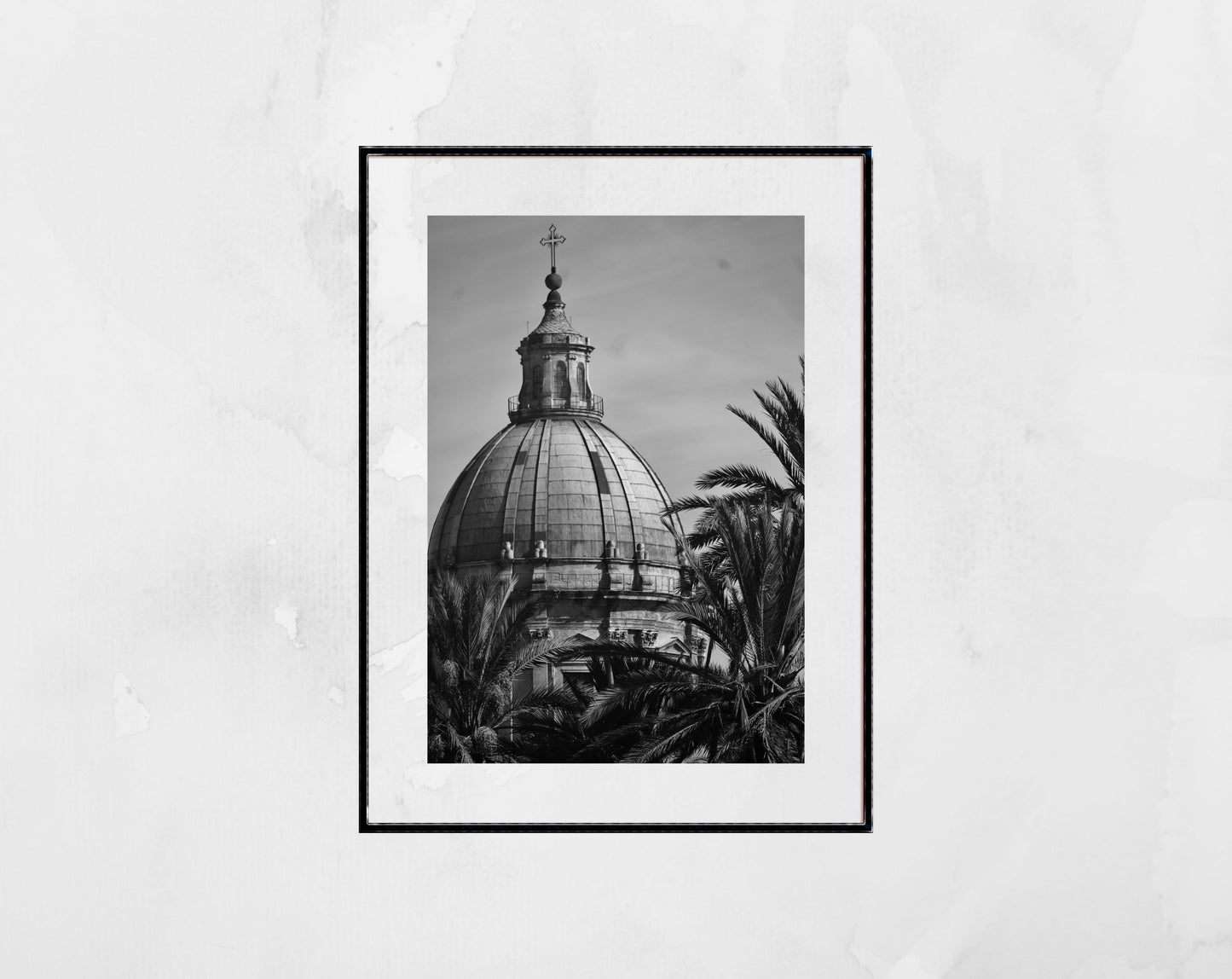 Palermo Cathedral Black And White Photography Print Italy Wall Art