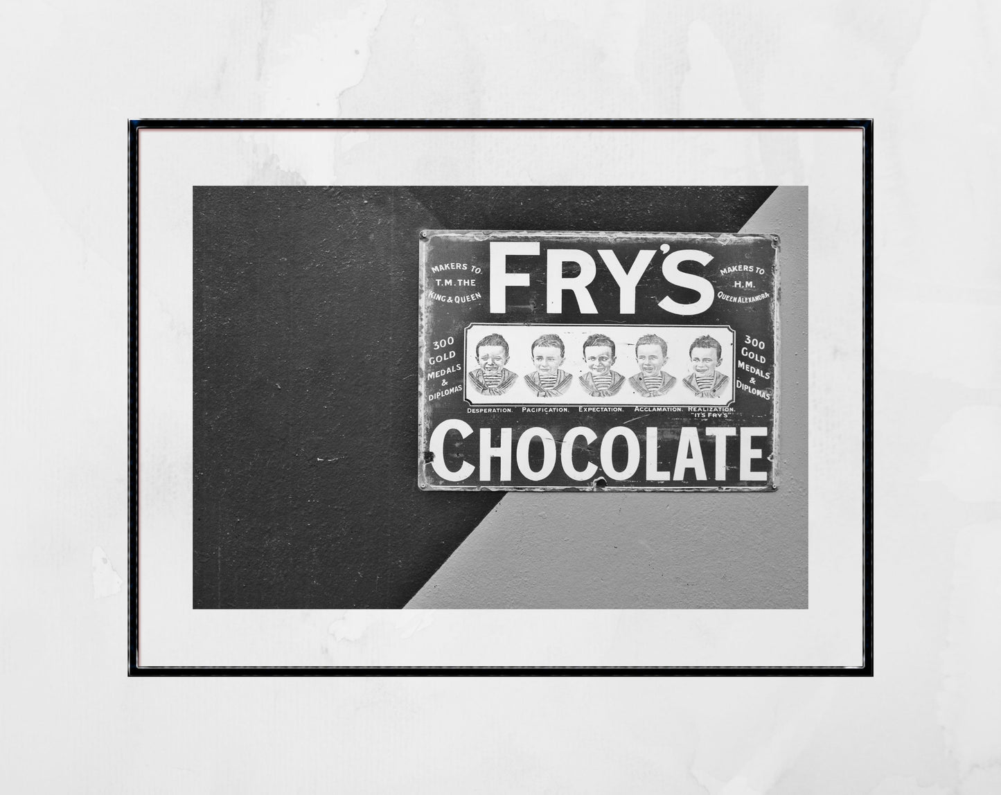 Fry's Chocolate Black And White Print Vintage Candy Poster