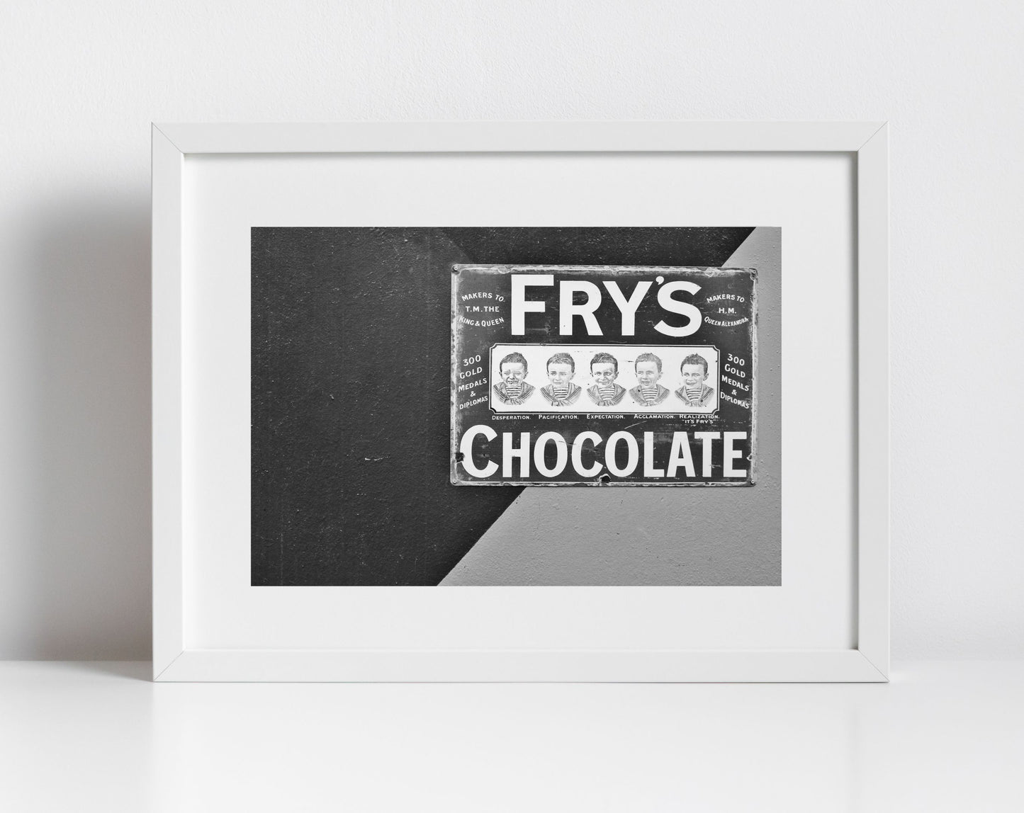 Fry's Chocolate Black And White Print Vintage Candy Poster