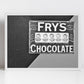 Fry's Chocolate Black And White Print Vintage Candy Poster