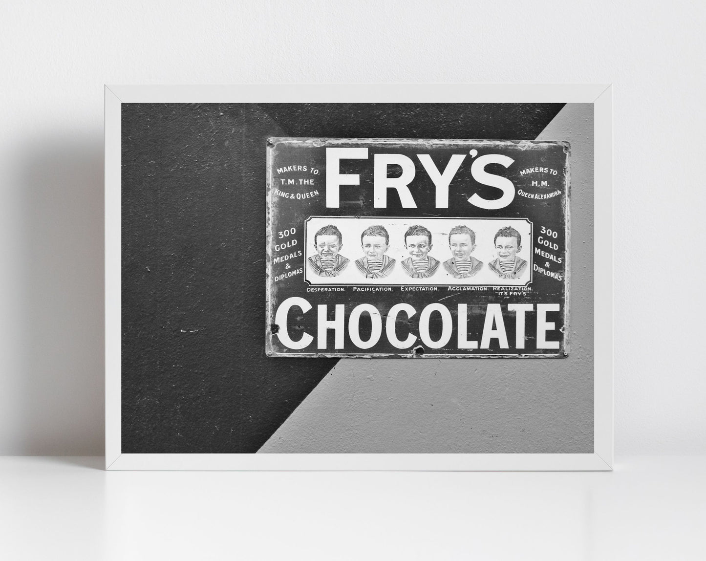 Fry's Chocolate Black And White Print Vintage Candy Poster