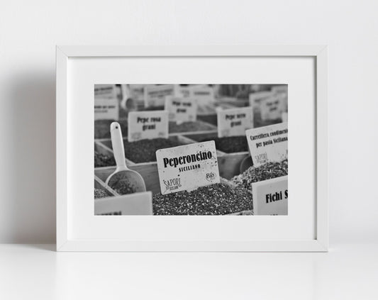 Spice Black And White Print Italian Food Art Photography