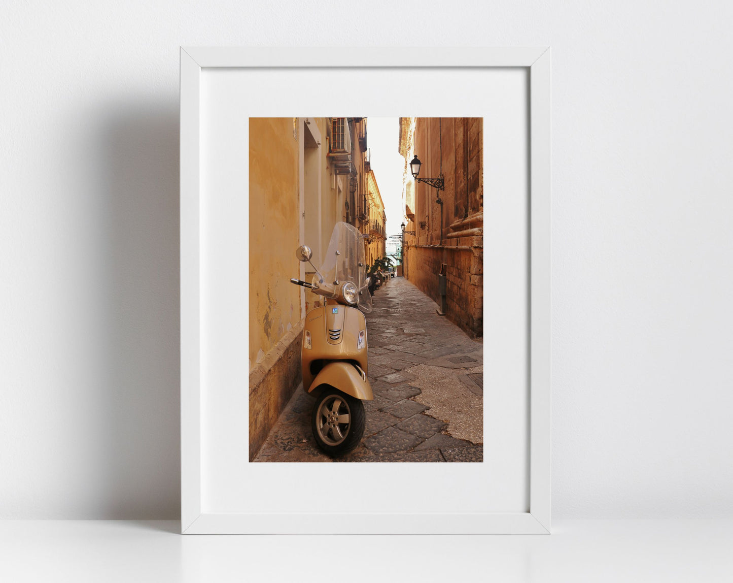 Vespa Poster Italy Street Photography Syracuse Sicily Print