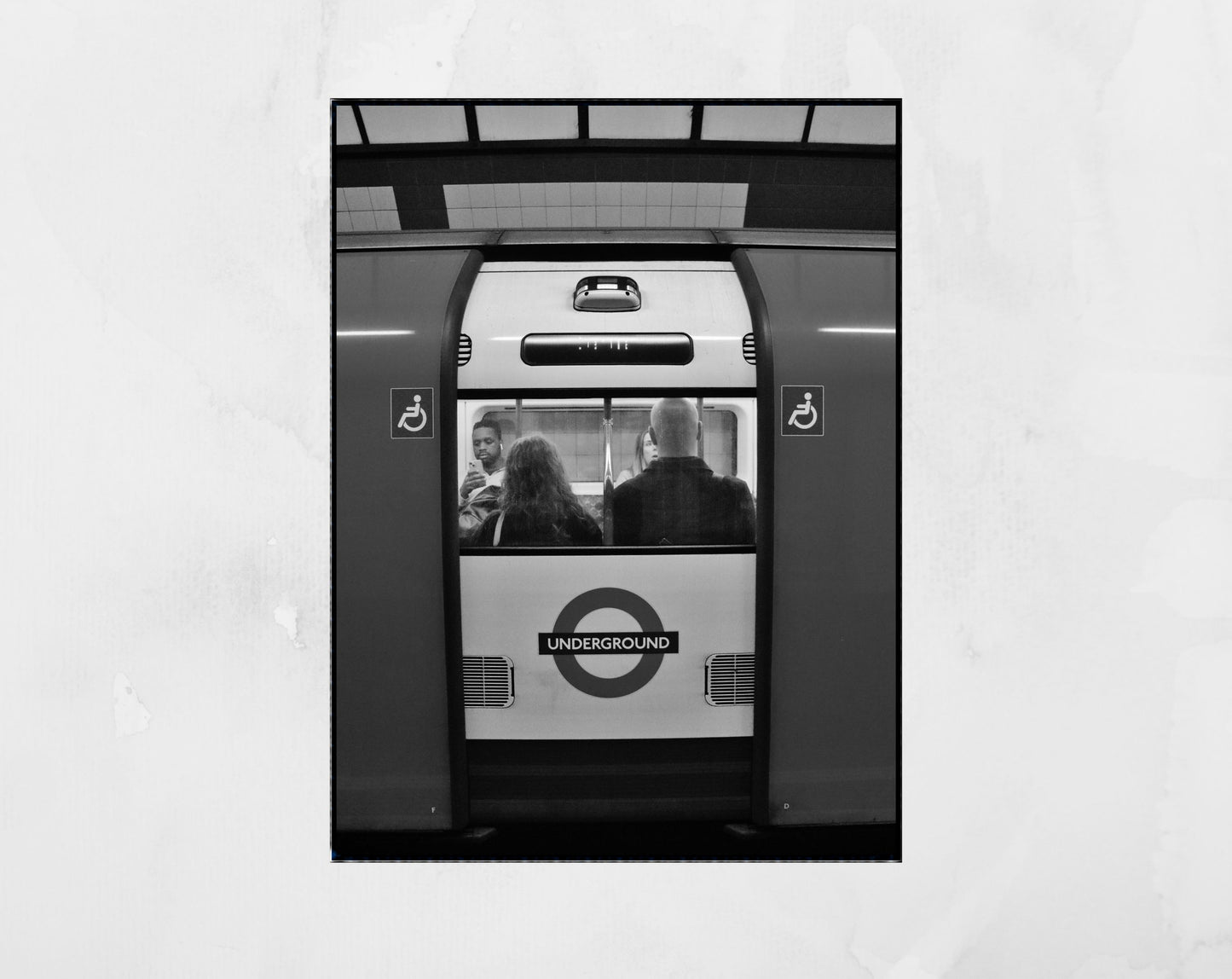 London Underground Black And White Photography Wall Art