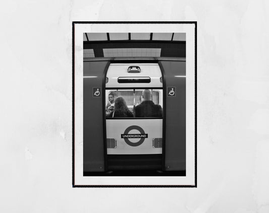 London Underground Black And White Photography Wall Art
