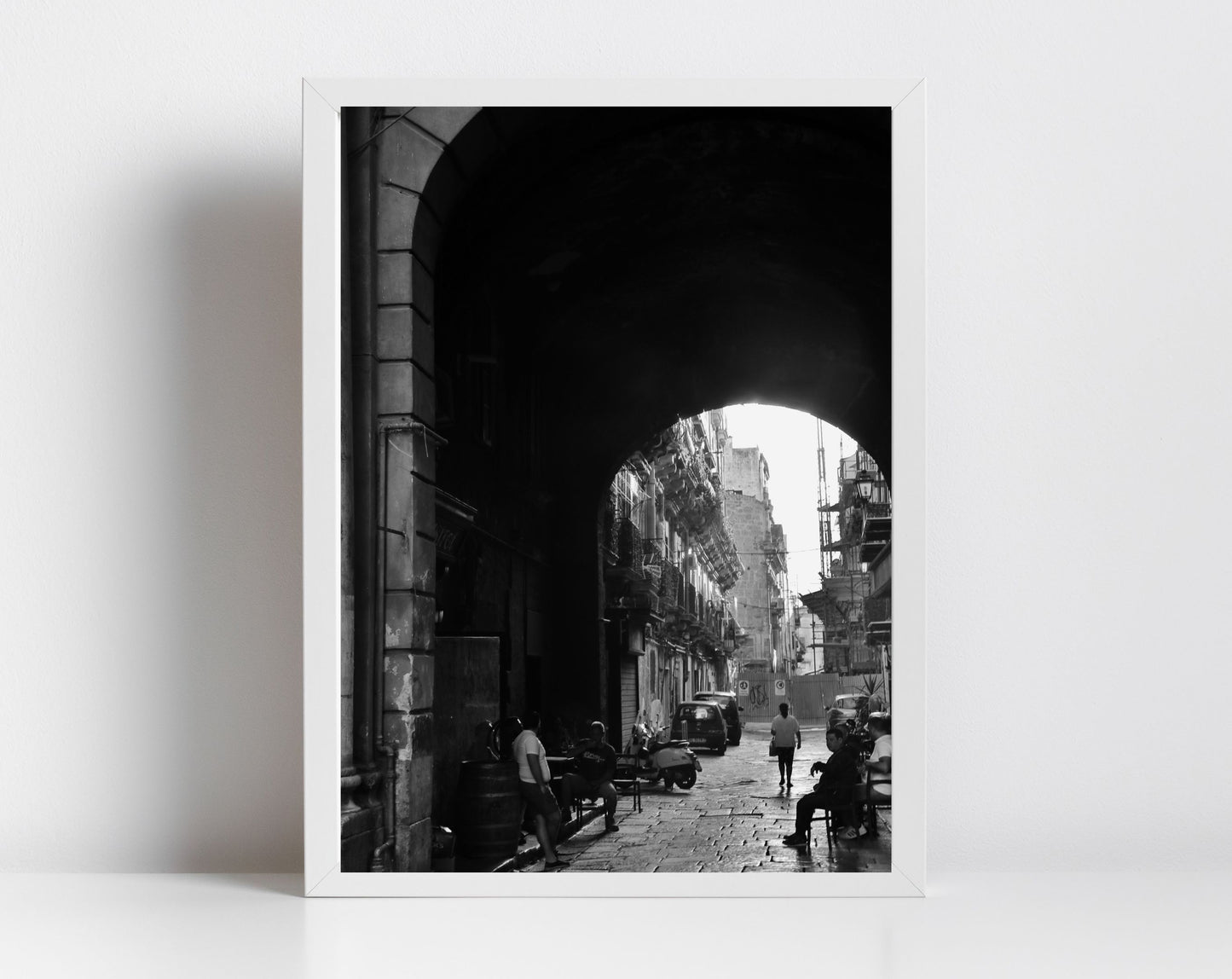 Palermo Sicily Print Street Black And White Photography Italy Wall Art