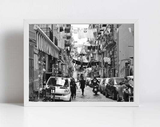 Naples Italy Print Street Black And White Photography