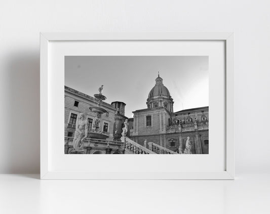 Fontana Pretoria Palermo Sicily Black And White Photography Print