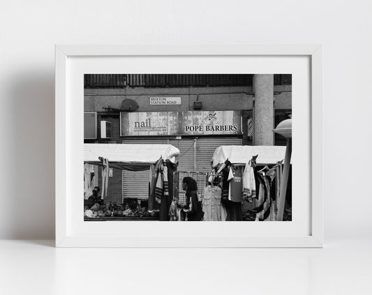 Brixton Print Black And White Rasta Wall Art Street Photography