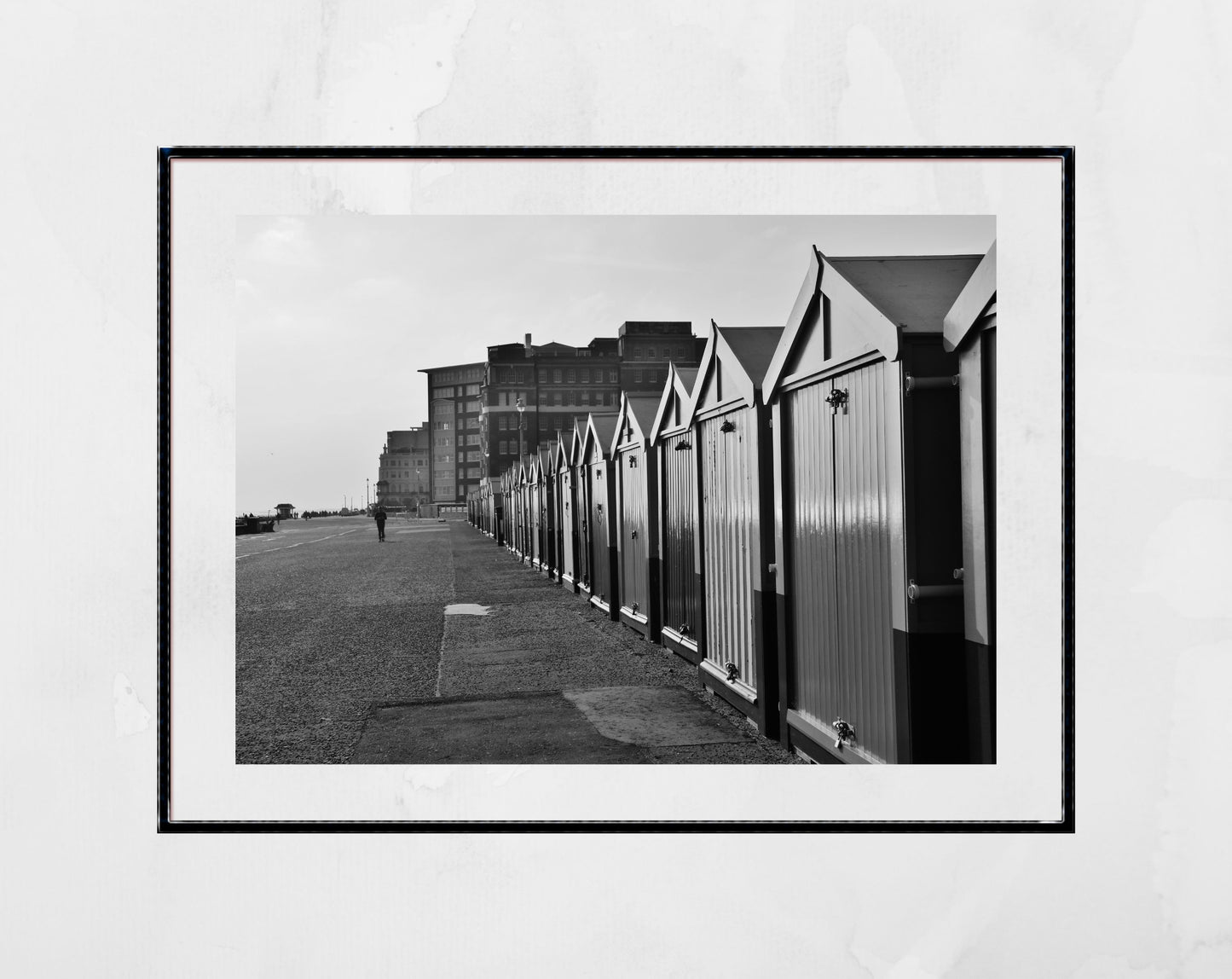 Brighton Photography Hove Beach Huts Print Black And White