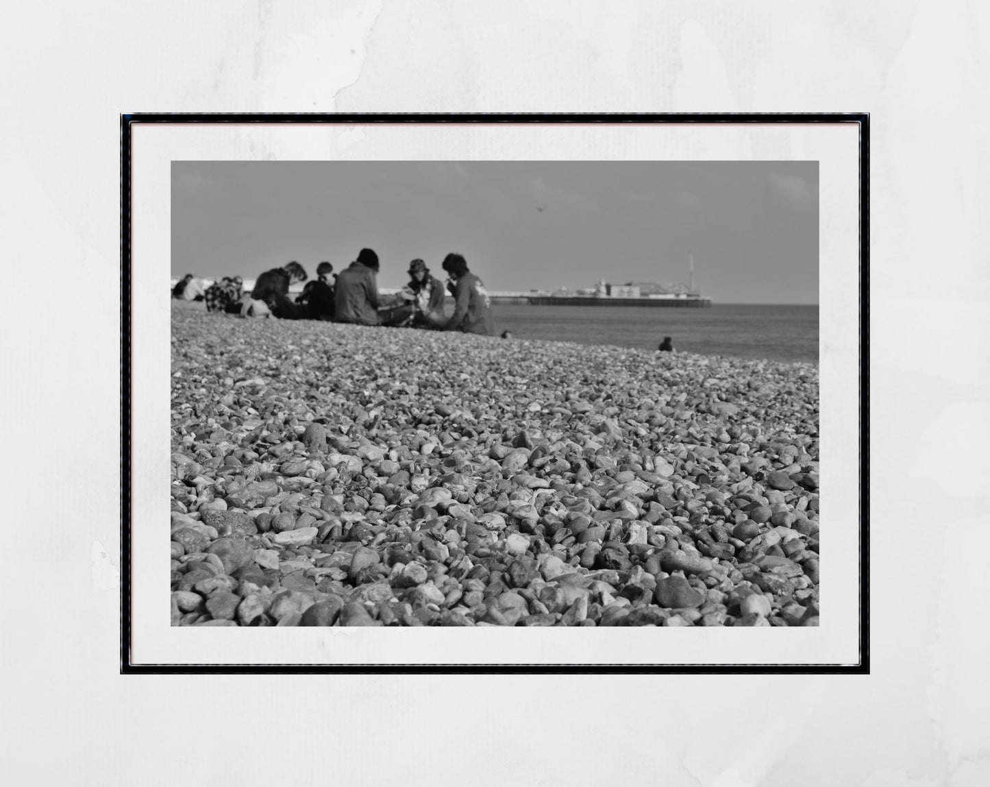 Brighton Beach Black And White Photography Print