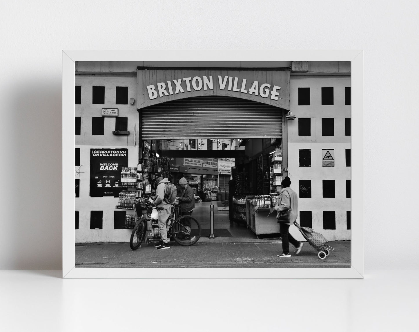 Brixton Village Market Black And White Photography Print