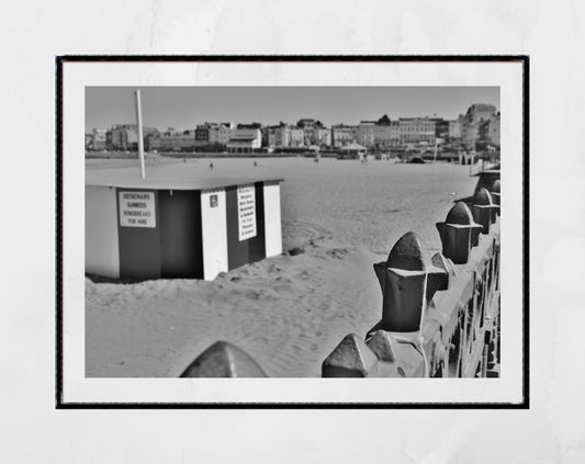 Margate Beach Hut Black And White Photography Wall Art