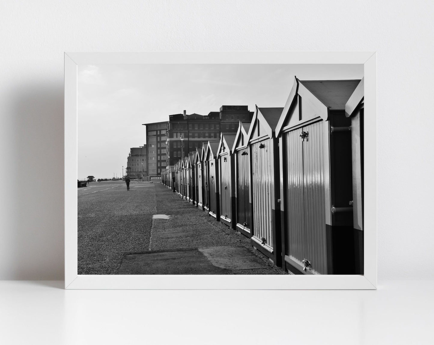 Brighton Photography Hove Beach Huts Print Black And White