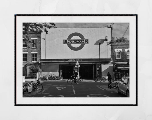 London Underground Black And White Poster Arsenal Station Print