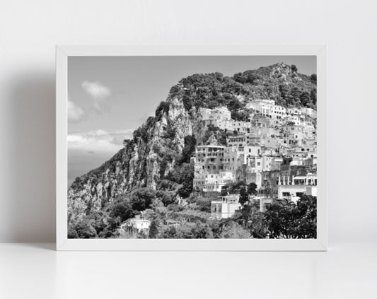 Capri Print Amalfi Coast Italy Black And White Photography