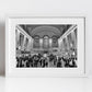 New York Grand Central Station Black And White Photography Print