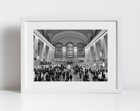 New York Grand Central Station Black And White Photography Print