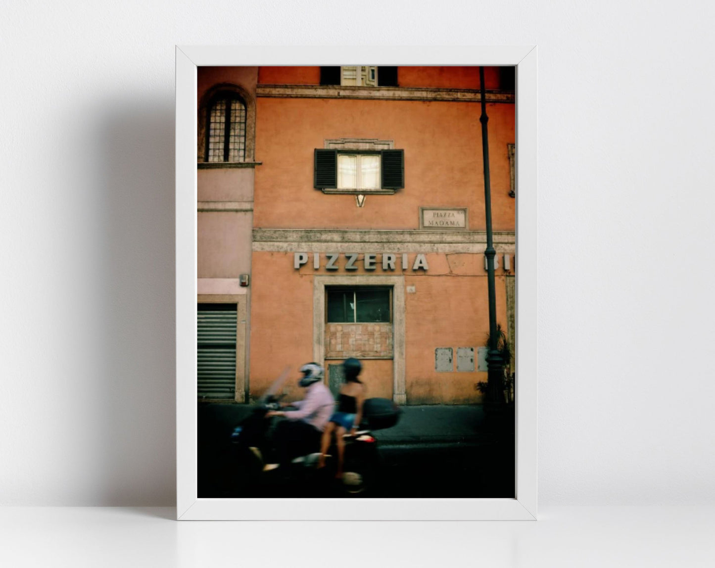Rome Photography Print Italy Pizzeria Vespa Poster