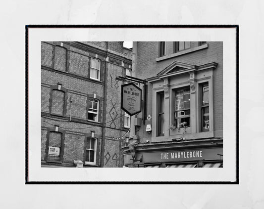 Marylebone London Street Photography Black And White Poster