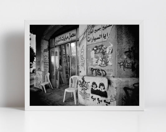 Beirut Lebanon Middle East Black And White Street Photography Print