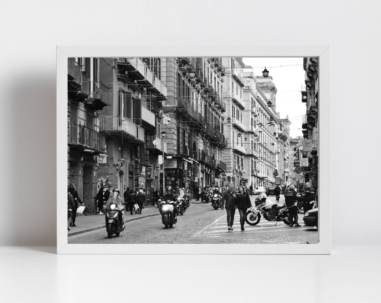 Naples Italy Black And White Photography Print