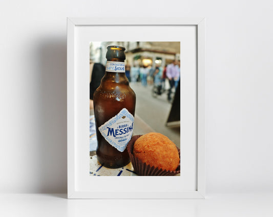 Birra Messina Arancini Sicilian Wall Art