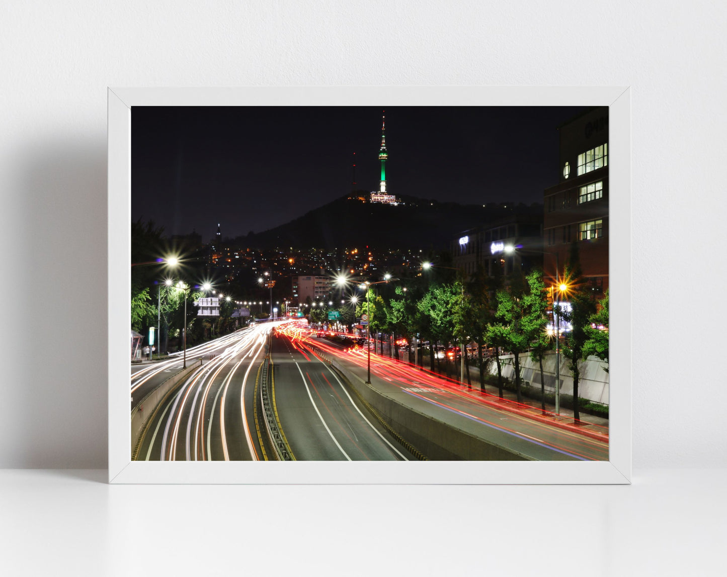 Seoul Skyline Poster Namsan Tower Photography Print