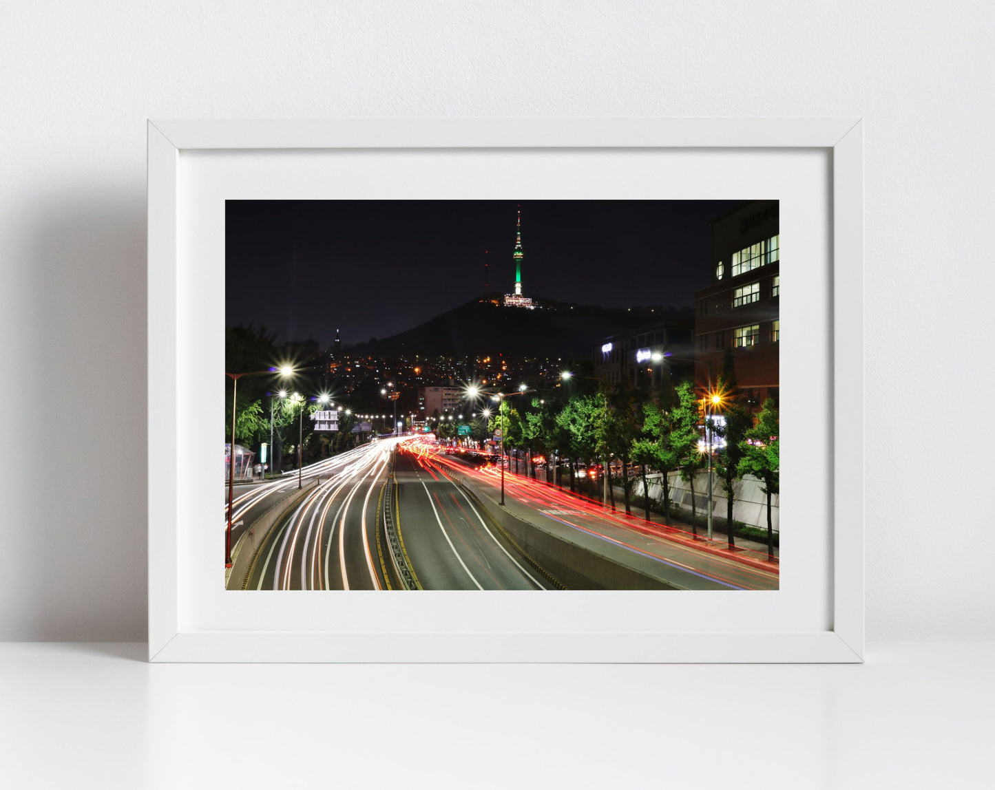 Seoul Skyline Poster Namsan Tower Photography Print