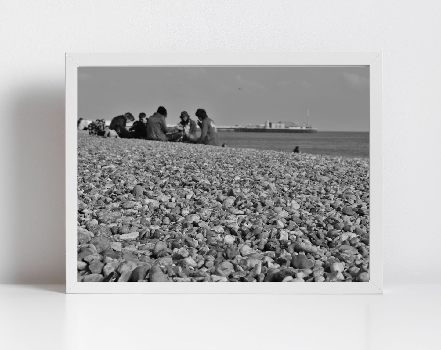 Brighton Beach Black And White Wall Art Photography Print