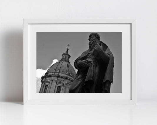 Saint Ignatius Palermo Cathedral Black And White Photography Print