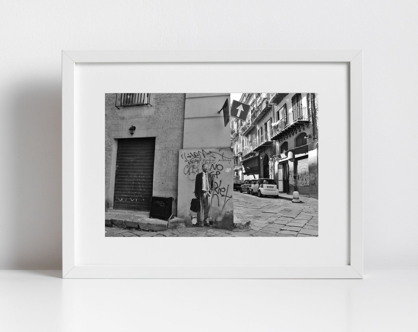 Paolo Borsellino Palermo TVboy Street Art Black And White Photography Print