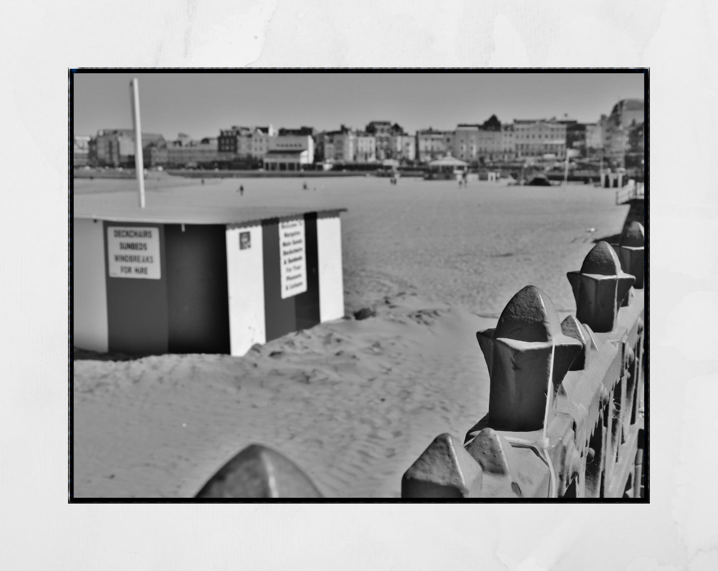 Margate Beach Hut Black And White Photography Wall Art