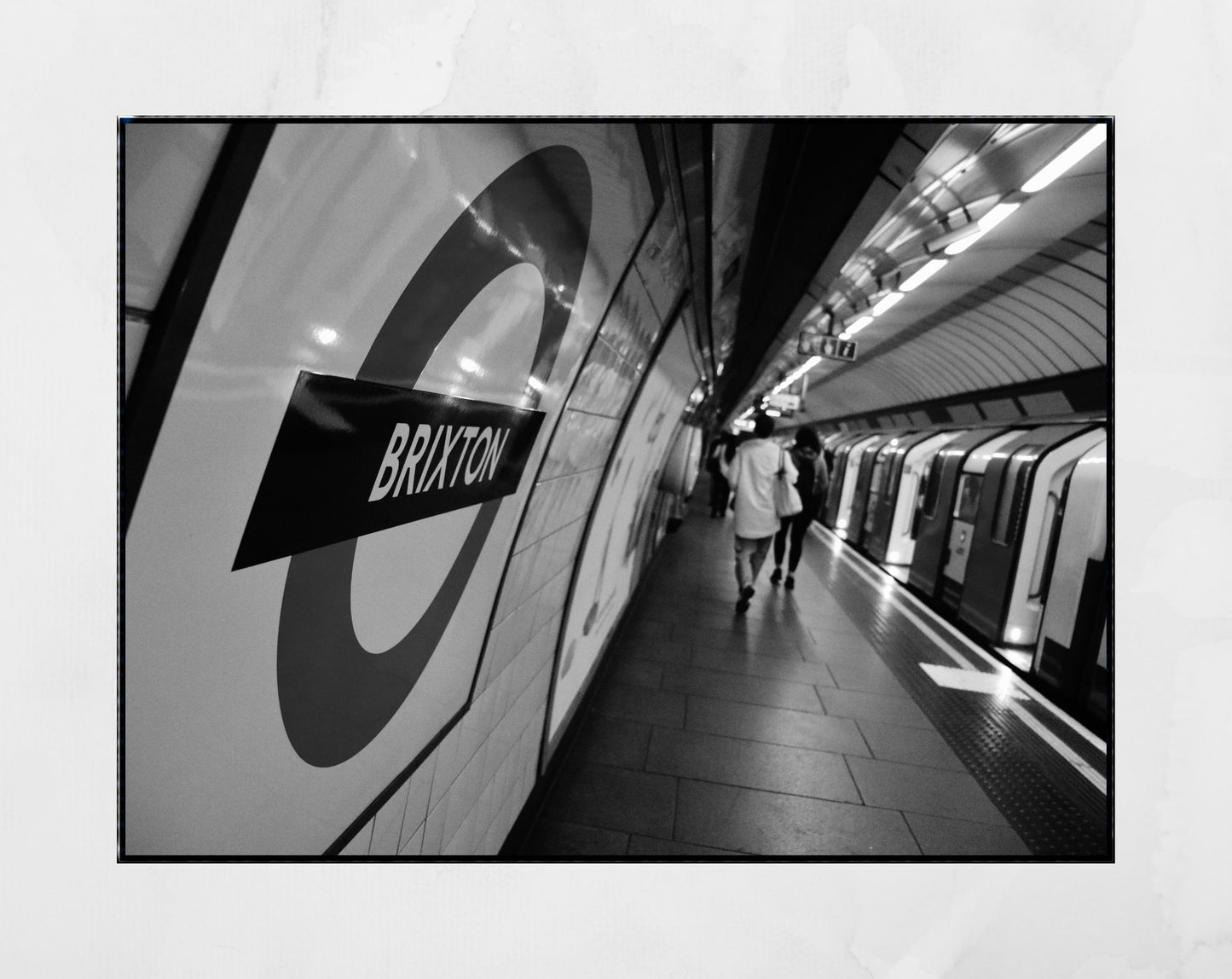 London Underground Black And White Poster Brixton Tube Station Print