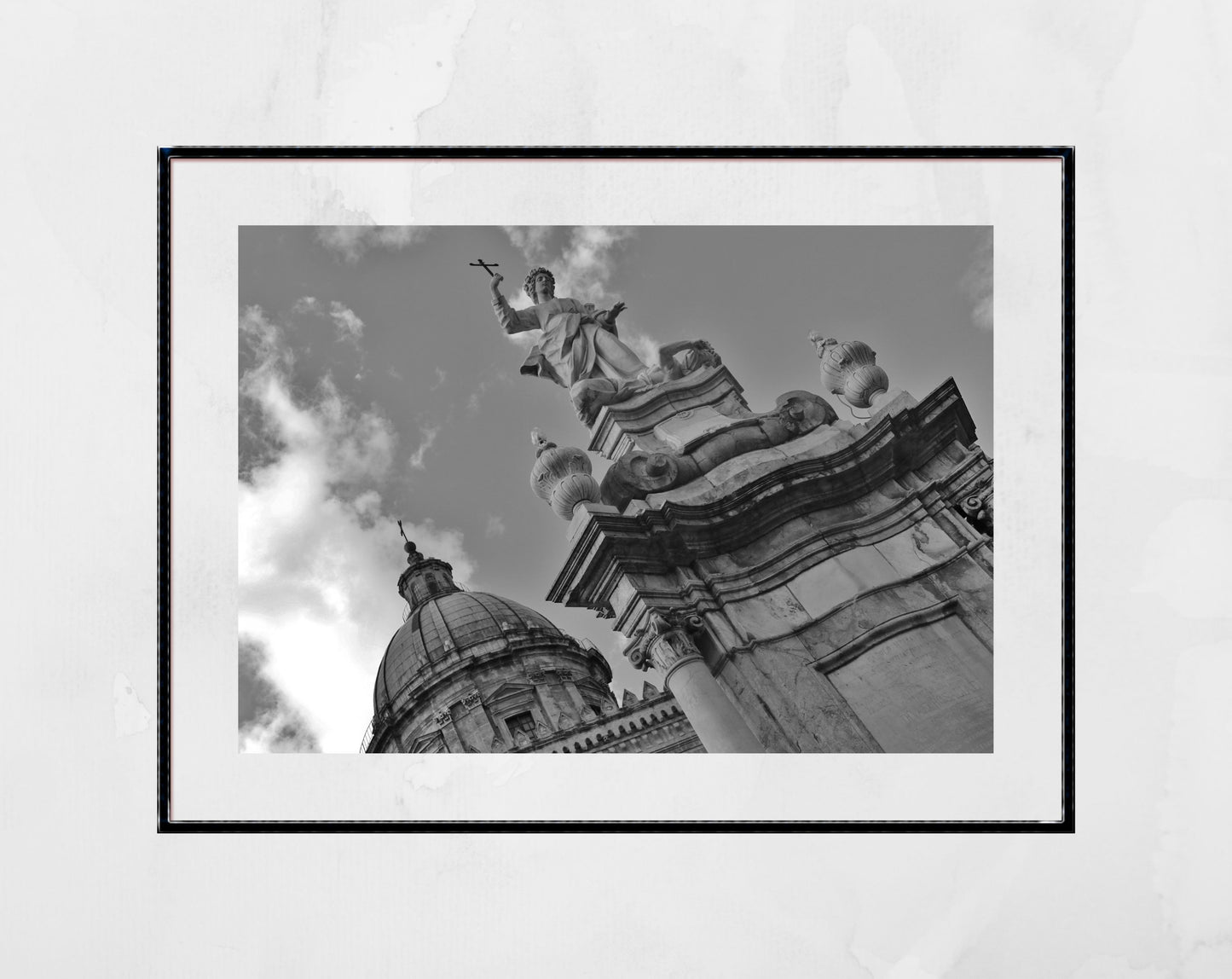 Palermo Cathedral Black And White Photography Print Saint Rosalia Wall Art